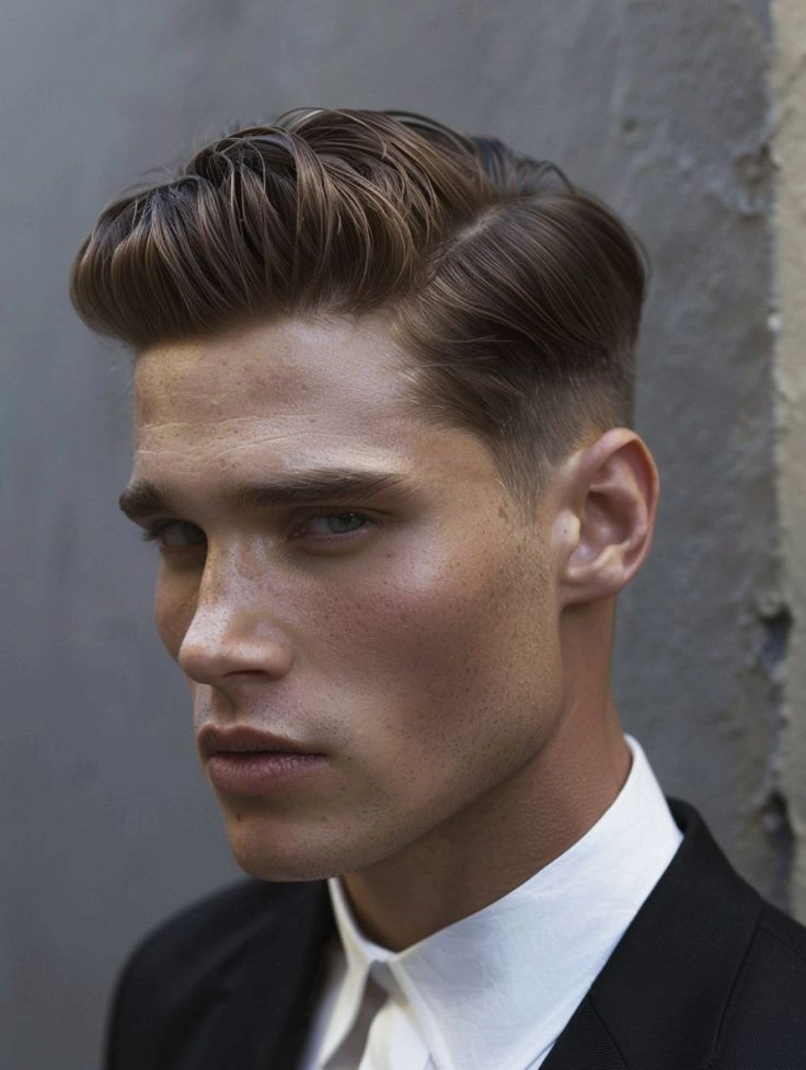 Taper Fade with Side Part